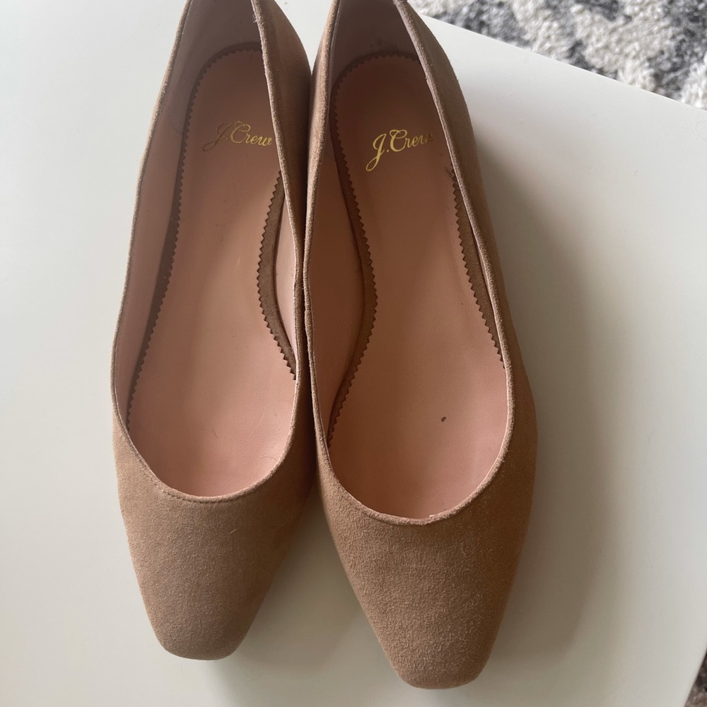 J Crew 7.5 Suede Flats - Worn Once